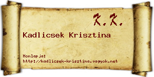 Kadlicsek Krisztina névjegykártya